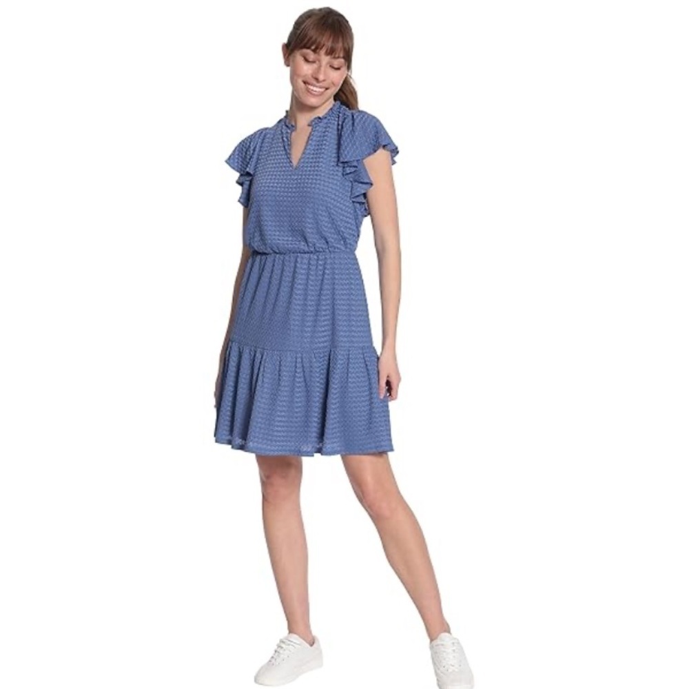 London Times Purple Flutter Sleeve Dress XL